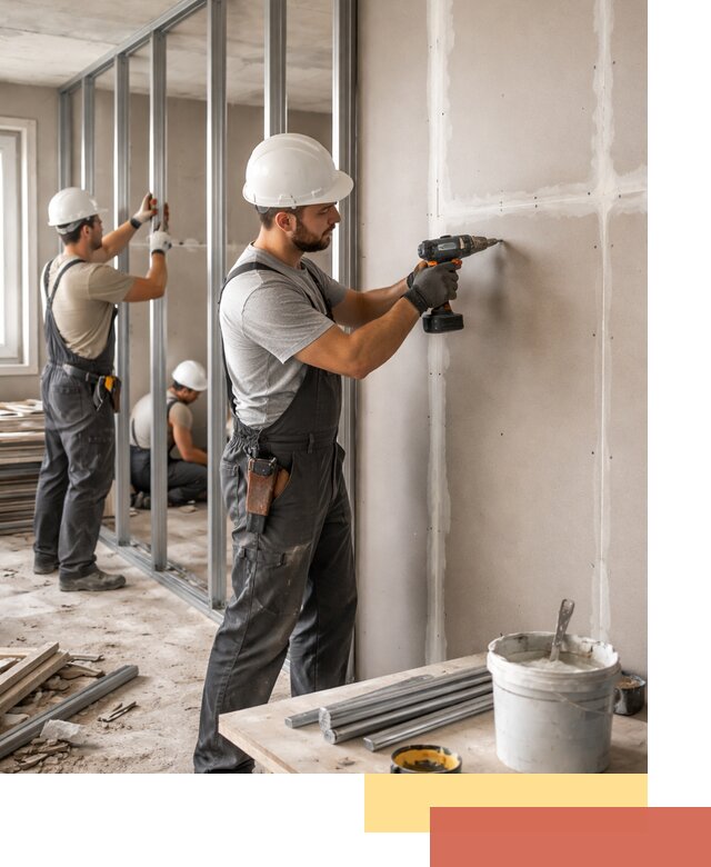 Перегородки из огнестойкого гипсокартона в Апатитах под ключ