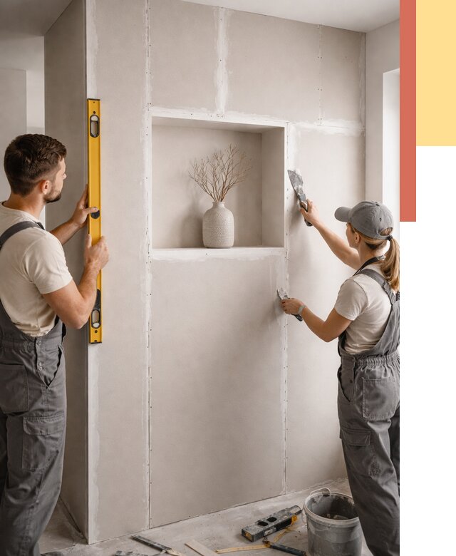 Перегородка из гипсокартона с нишей в Апатитах от 3371 руб. под ключ | ОТДЕЛОЧНИК-Птт