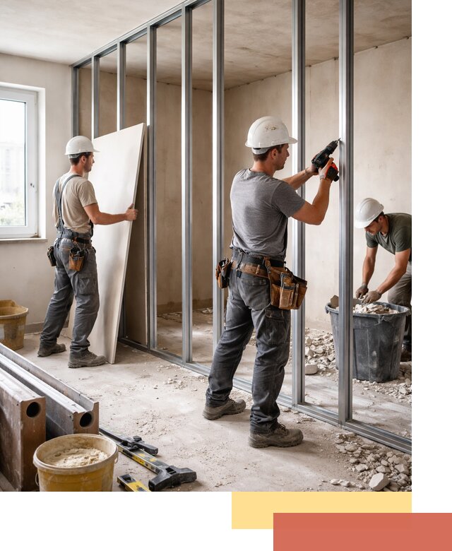 Перенос гипсокартонной перегородки в Апатитах профессионально и быстро