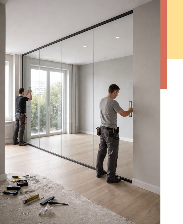 Изготовление стеклянных перегородок в Апатитах от 12809 руб. под ключ | ОТДЕЛОЧНИК-Птт