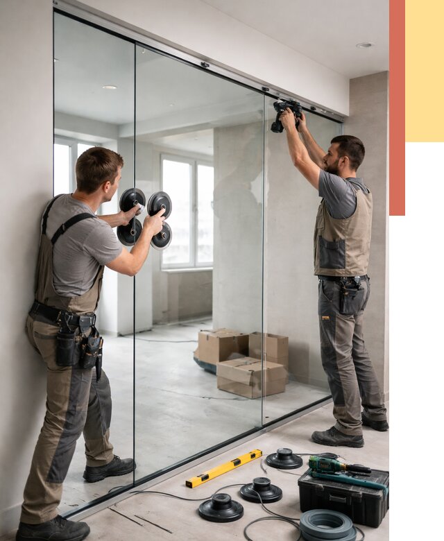 Монтаж стеклянных перегородок в Апатитах от 6742 руб. | ОТДЕЛОЧНИК-Птт