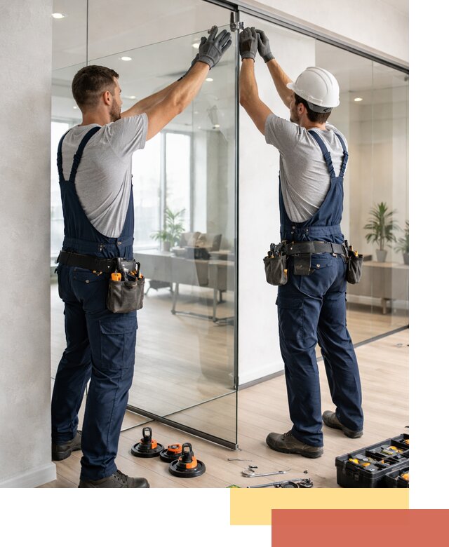 Безрамные стеклянные перегородки под ключ в Апатитах