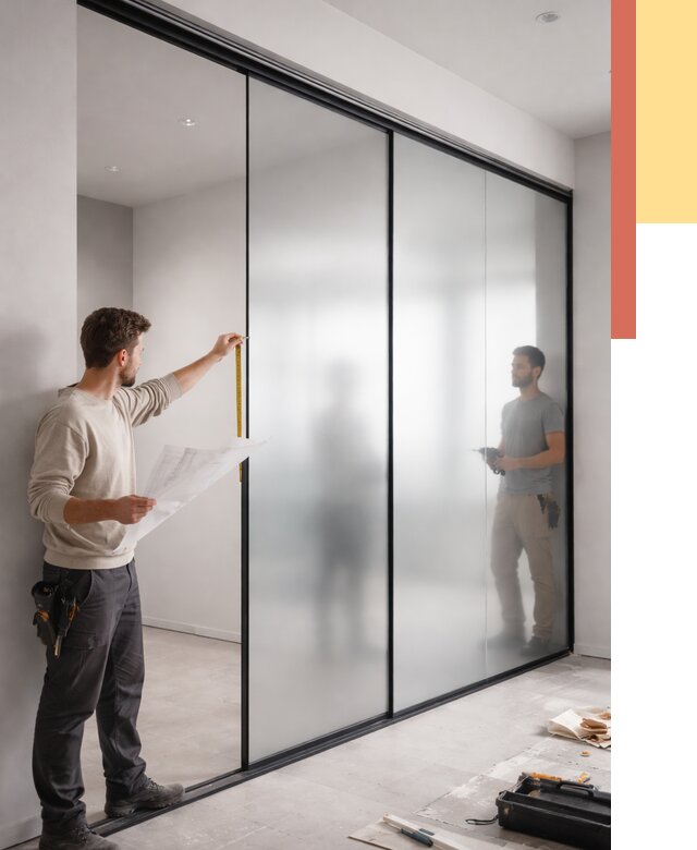 Матовые стеклянные перегородки в Апатитах от 8816 руб. — монтаж и установка | ОТДЕЛОЧНИК-Птт