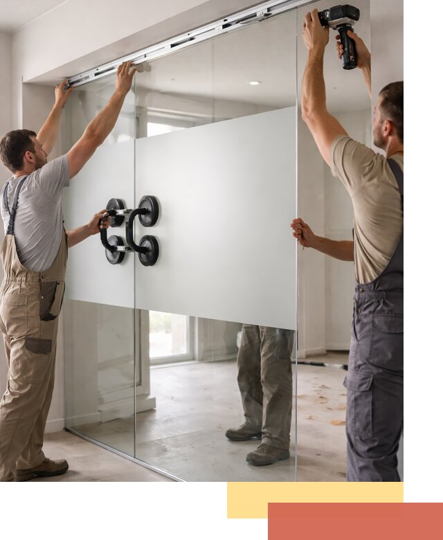 Матовые стеклянные перегородки под ключ в Апатитах