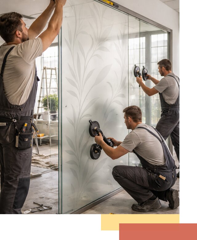 Стеклянные перегородки с рисунком на заказ в Апатитах