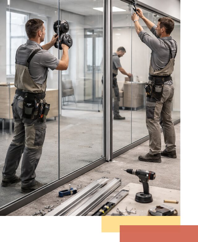 Стеклянные офисные перегородки под ключ в Апатитах