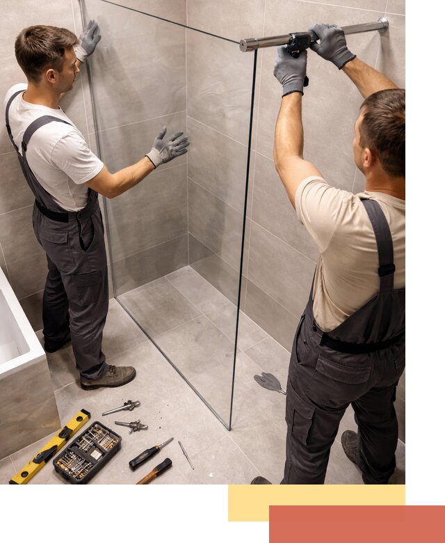 Стеклянные перегородки для душа в Апатитах — изготовление и монтаж