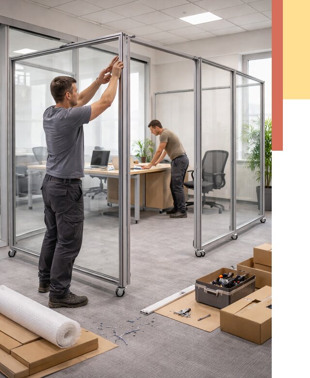 Мобильные офисные перегородки в Апатитах от 12965 руб. — установка под ключ | ОТДЕЛОЧНИК-Птт