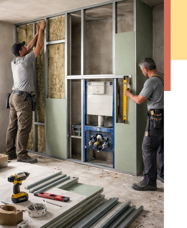 Установка сантехнических перегородок в Апатитах от 8816 руб. | ОТДЕЛОЧНИК-Птт