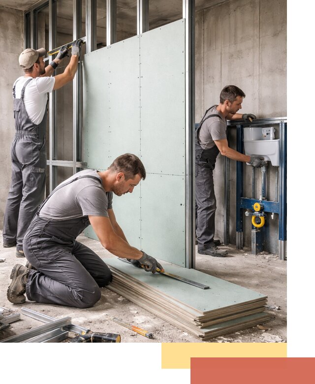 Монтаж и ремонт сантехнических перегородок в Апатитах