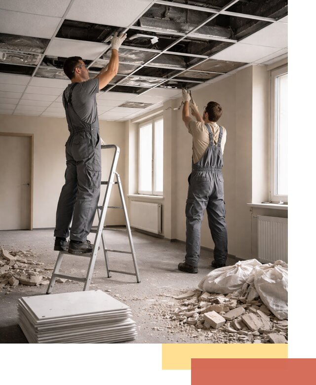 Демонтаж потолков Армстронг профессионально в Апатитах