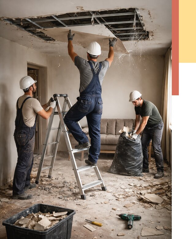 Демонтаж гипсокартонного потолка в Апатитах от 436 руб. за м2 — ОТДЕЛОЧНИК-Птт