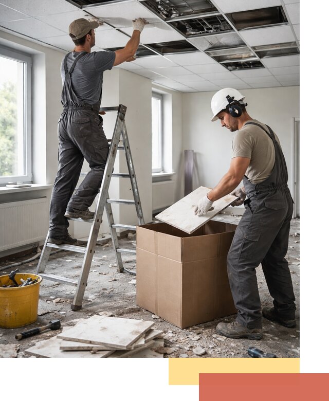 Демонтаж потолочной плитки в Апатитах быстро и аккуратно