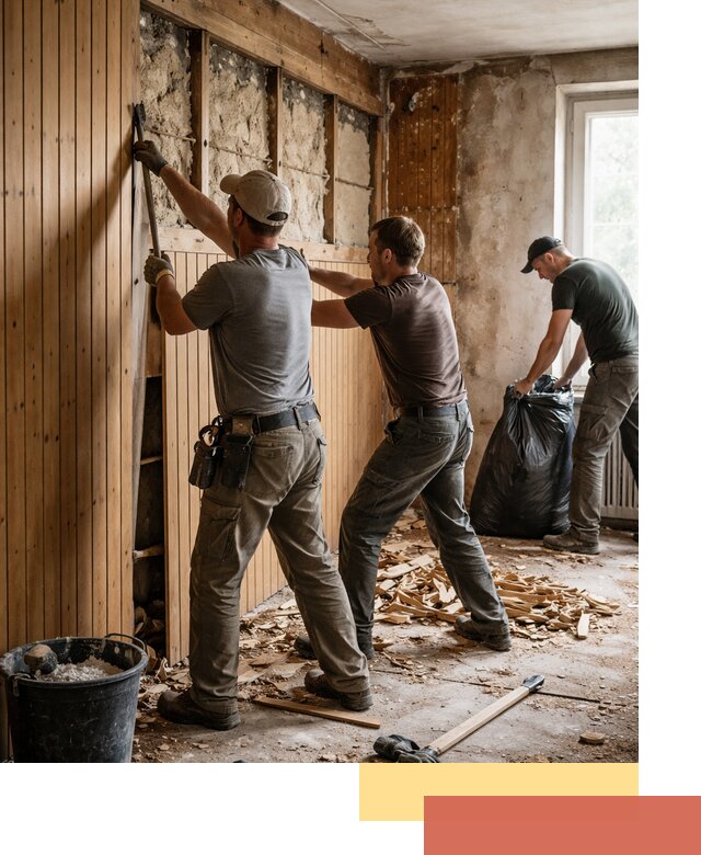 Демонтаж вагонки и вывоз материалов в Апатитах