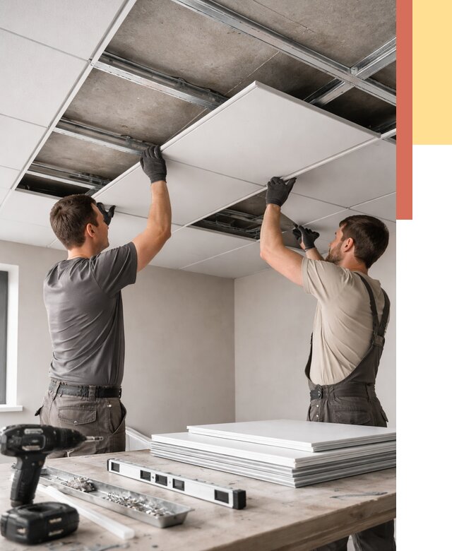 Монтаж кассетного потолка в Апатитах от 4667 руб/м2 — установка и сборка | ОТДЕЛОЧНИК-Птт