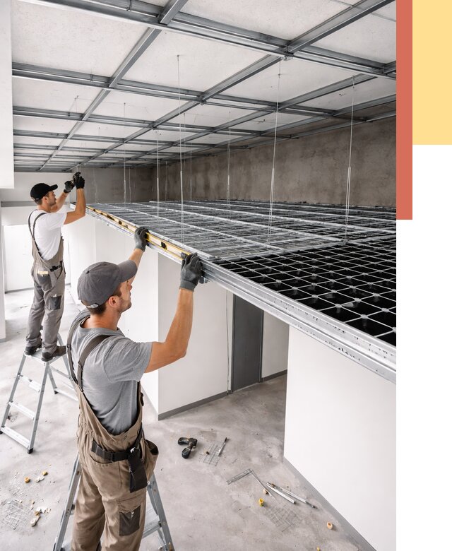 Монтаж потолка грильято в Апатитах от 467 руб./м² — быстрая сборка под ключ | ОТДЕЛОЧНИК-Птт