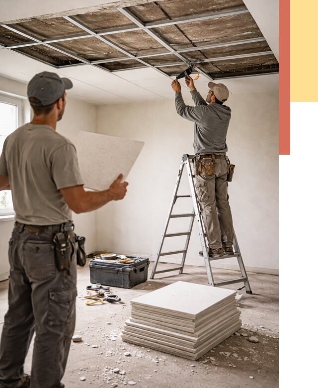 Замена плит подвесного потолка в Апатитах от 1815 руб. быстро и недорого | ОТДЕЛОЧНИК-Птт