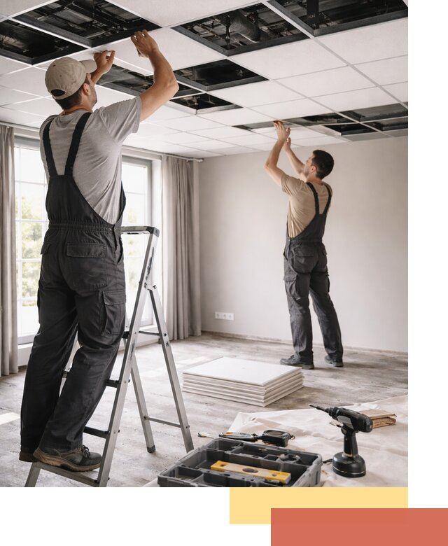 Замена плит подвесного потолка в Апатитах быстро и качественно