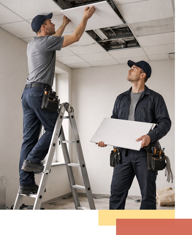 Обслуживание подвесного потолка в Апатитах — ремонт и чистка