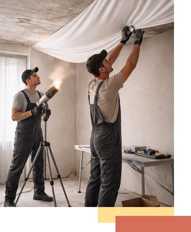 Установка натяжного потолка под ключ в Апатитах