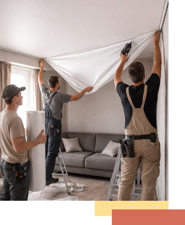 Монтаж сатинового натяжного потолка в Апатитах качественно и быстро