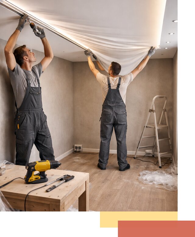 Монтаж натяжного потолка с подсветкой в Апатитах цена и сроки