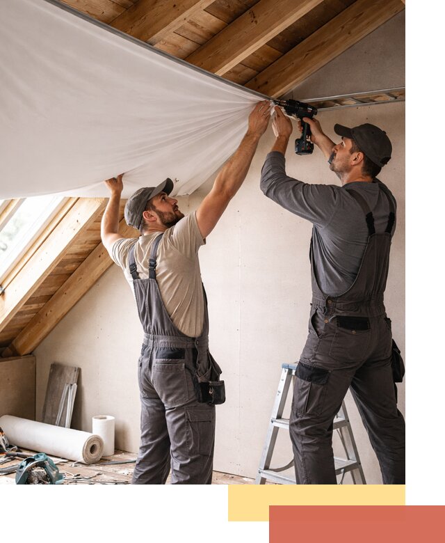 Монтаж натяжного потолка в мансарде в Апатитах