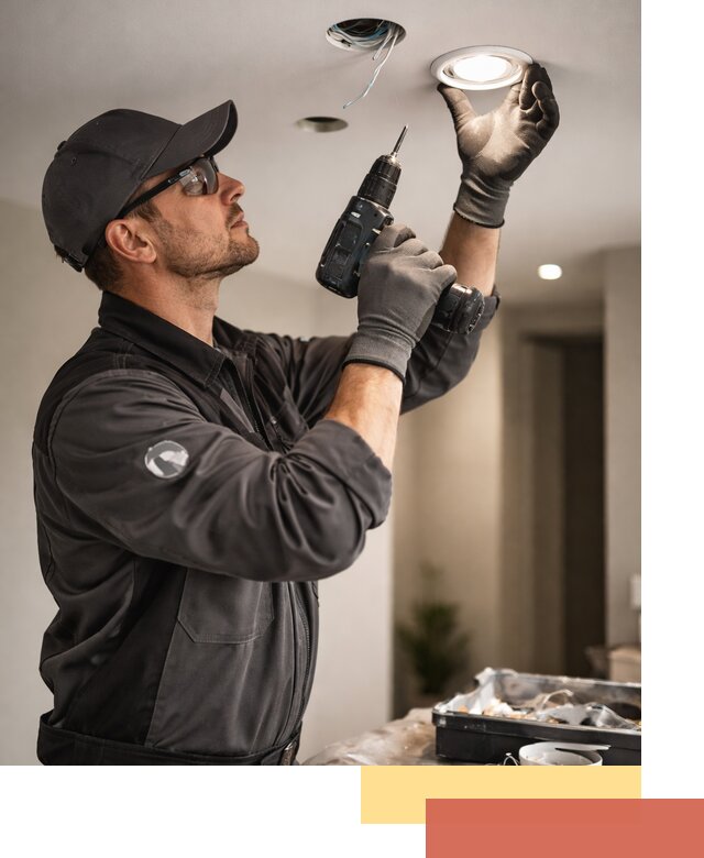 Установка точечных светильников в натяжной потолок в Апатитах