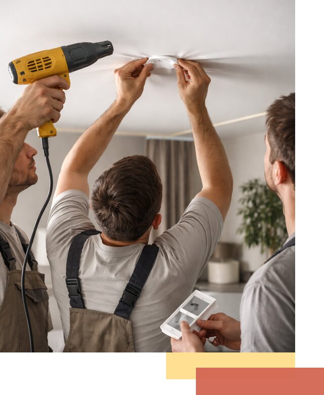 Ремонт прокола полотна натяжного потолка в Апатитах