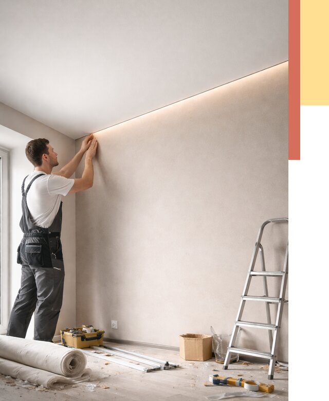 Теневые натяжные потолки в Апатитах от 8505 руб. под ключ | ОТДЕЛОЧНИК-Птт