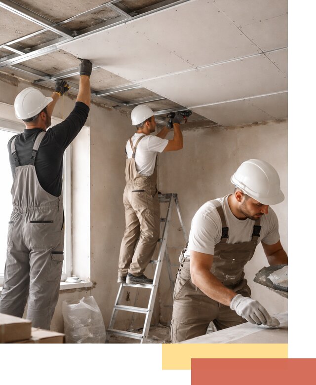 Одноуровневый потолок из гипсокартона в Апатитах — монтаж и отделка