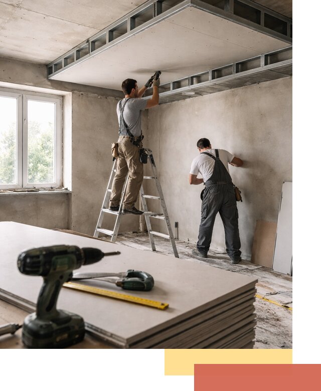 Двухуровневый потолок из гипсокартона в Апатитах