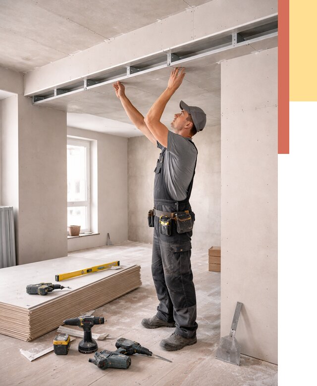 Потолок из гипсокартона с нишей в Апатитах от 1297 руб. под ключ | ОТДЕЛОЧНИК-Птт