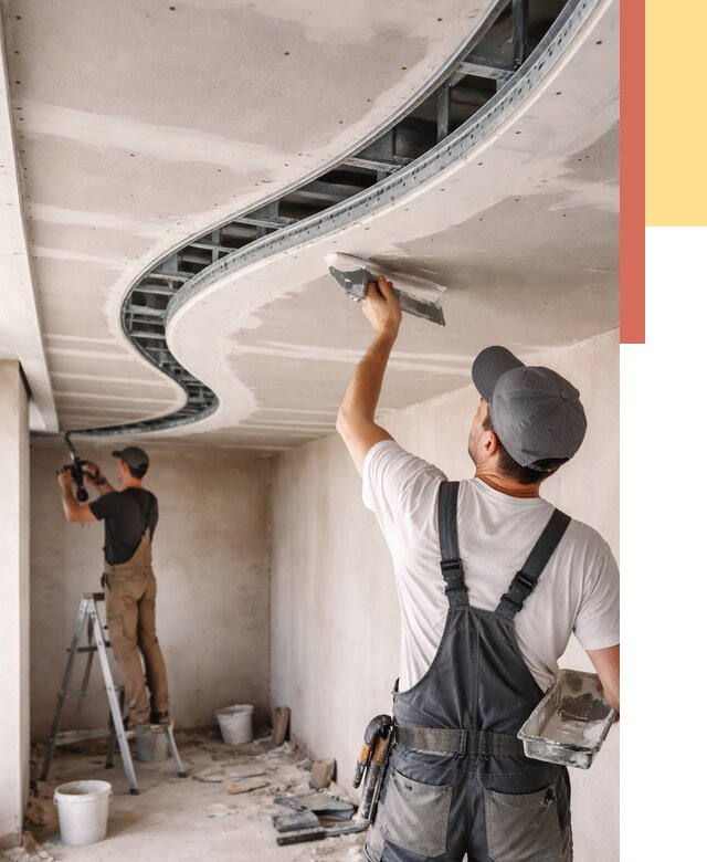 Криволинейный потолок из гипсокартона в Апатитах от 2178 руб./м2 | ОТДЕЛОЧНИК-Птт