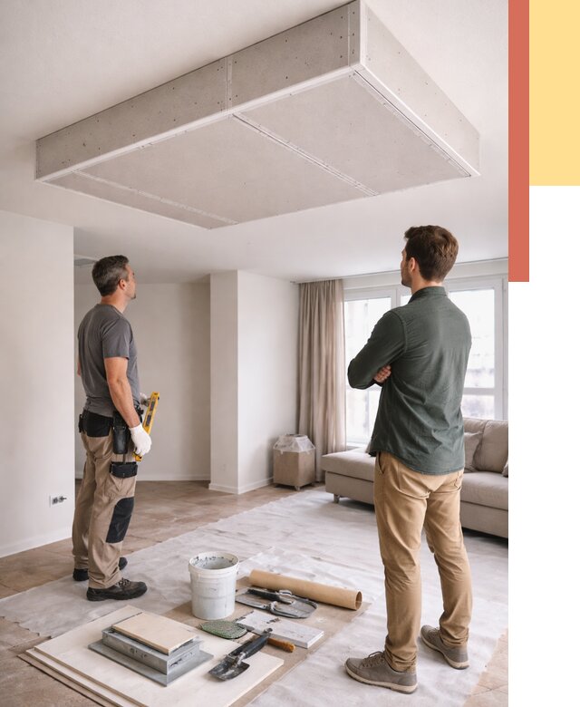 Короб на потолке из гипсокартона в Апатитах от 2282 руб. — монтаж и услуги под ключ | ОТДЕЛОЧНИК-Птт