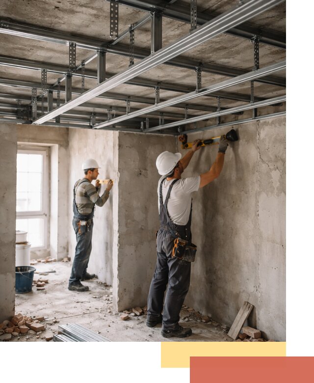 Монтаж каркаса потолка из профильного профиля в Апатитах