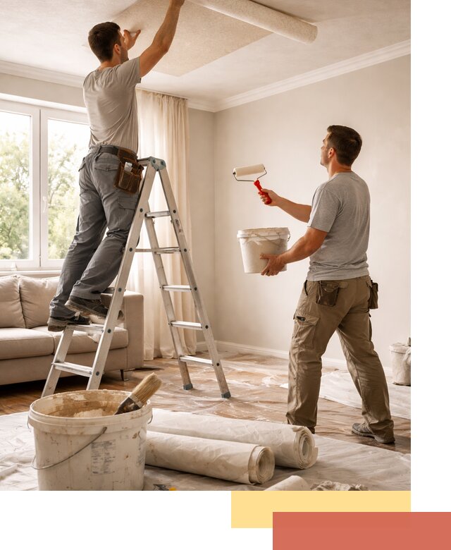 Поклейка обоев на потолок в Апатитах — качественно и быстро