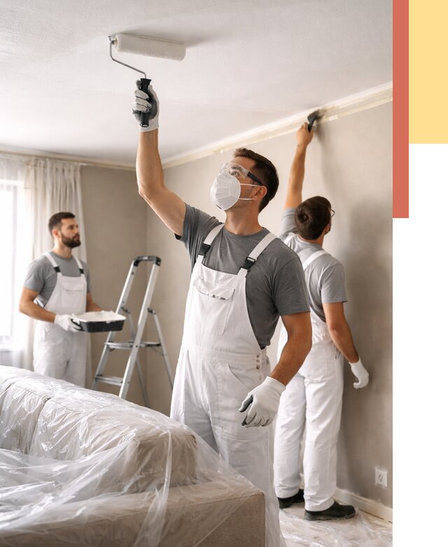 Покраска потолка водоэмельсионной краской в Апатитах от 2282 руб/м² — услуги под ключ | ОТДЕЛОЧНИК-Птт