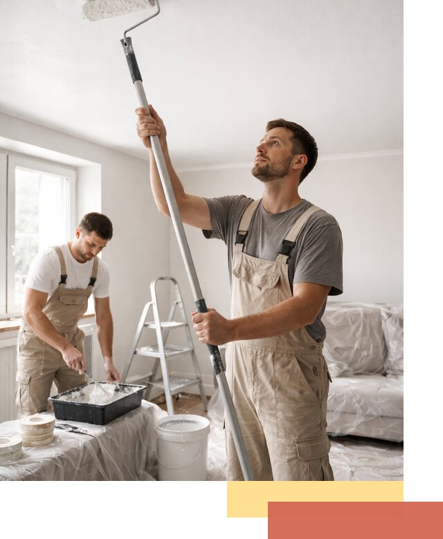 Покраска потолка водоэмульсионной краской в Апатитах