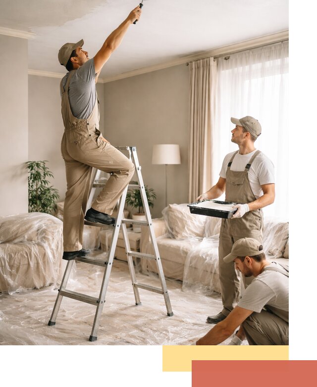 Покраска потолков акриловой краской в Апатитах качественно и быстро