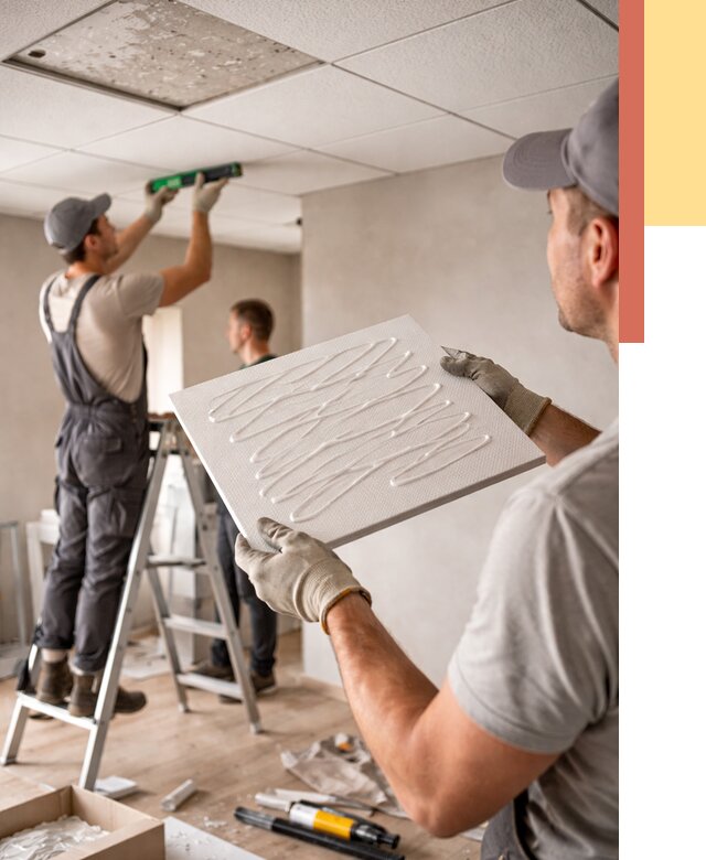 Монтаж потолочной плитки в Апатитах от 4667 руб. — быстро и недорого | ОТДЕЛОЧНИК-Птт