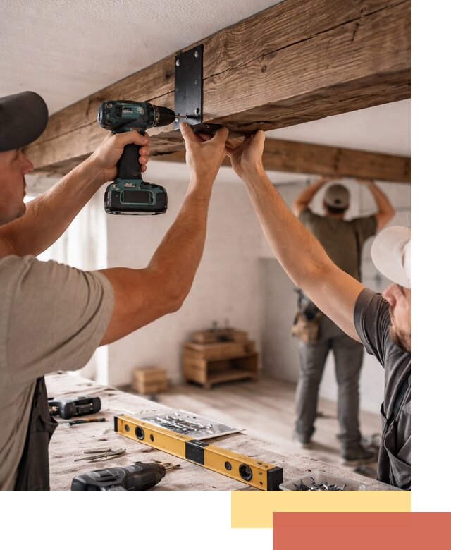 Монтаж декоративных потолочных балок в Апатитах