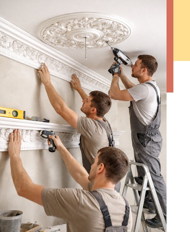 Монтаж лепнины на потолок в Апатитах от 3319 руб. быстро и недорого | ОТДЕЛОЧНИК-Птт