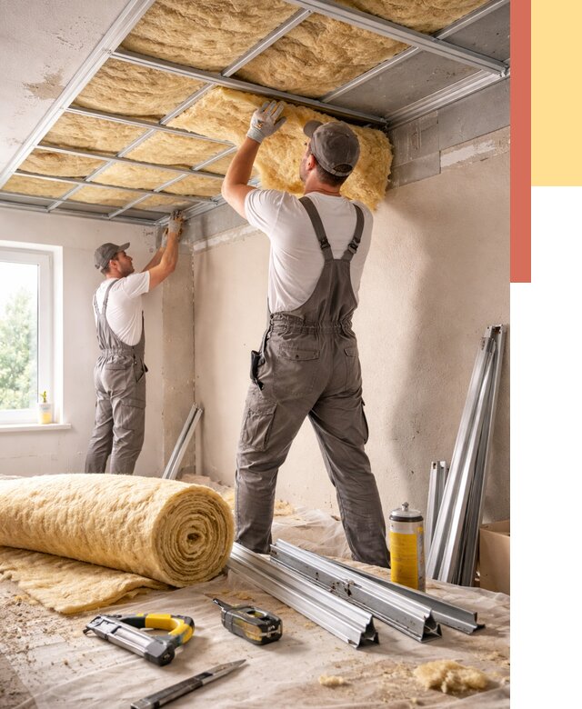 Утепление потолка в Апатитах от 7468 руб/м2 — недорого, быстро, под ключ | ОТДЕЛОЧНИК-Птт