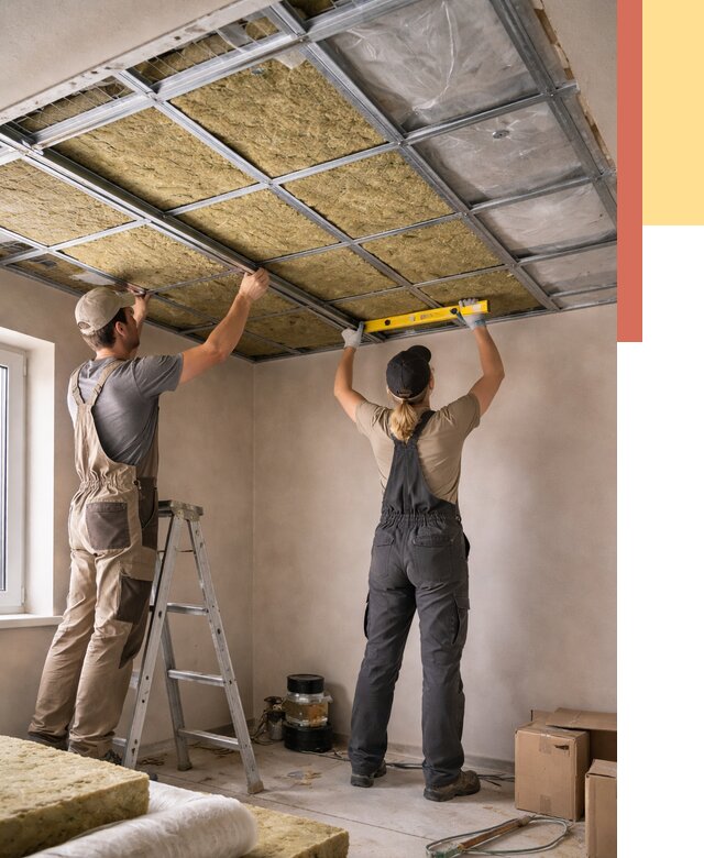 Шумоизоляция потолка в Апатитах от 1297 руб. под ключ — услуги ОТДЕЛОЧНИК-Птт